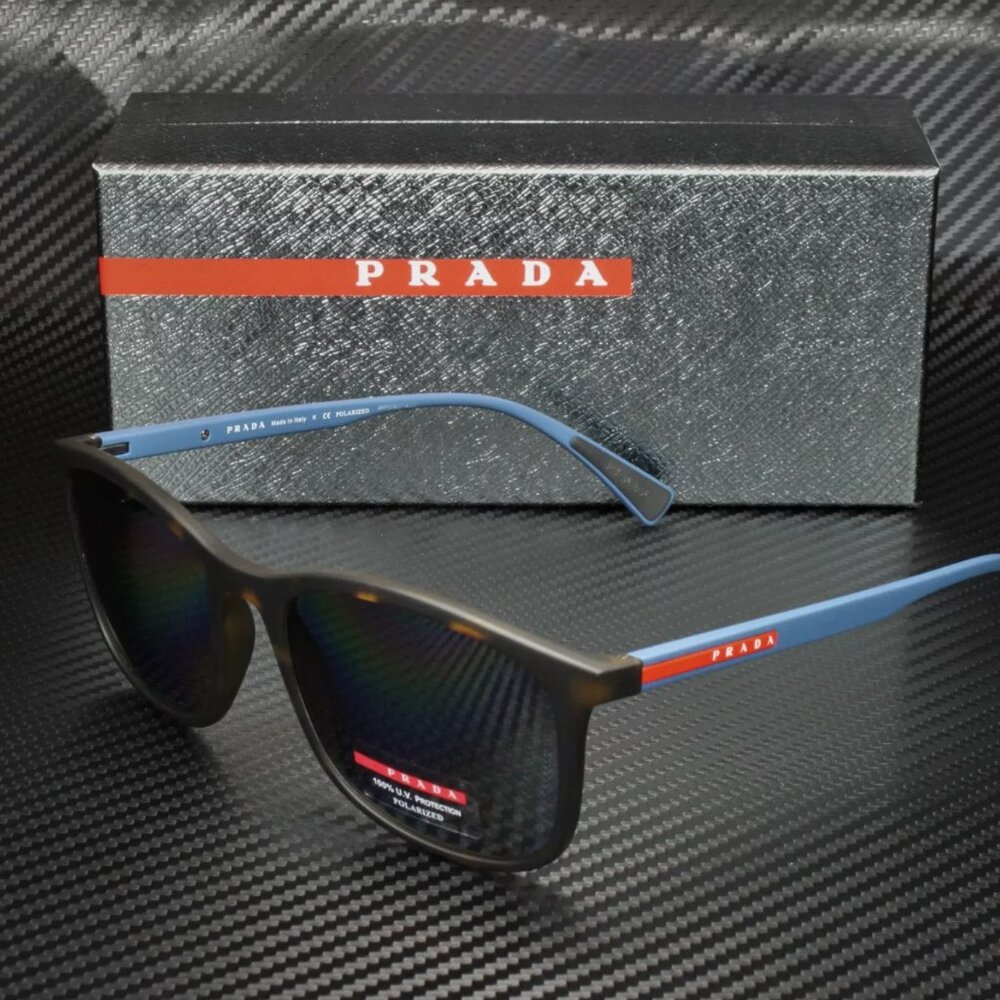 New Prada Blue Havana Polarized Sunglasses